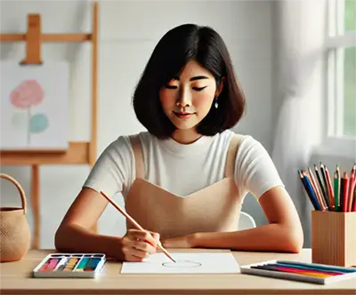 自宅で絵を描くイメージ
